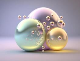 colorida bolas dinâmico líquido formas fundo criada com generativo ai tecnologia foto