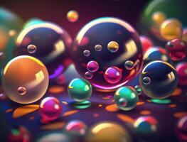 colorida bolas dinâmico líquido formas fundo criada com generativo ai tecnologia foto