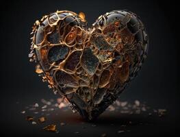 realista translúcido coração em forma cristal zircão, natural pedra preciosa generativo ai tecnologia foto