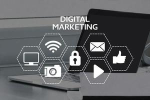 digital marketing, conectados marketing e Internet marketing conceito foto