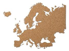 Europa mapa cortiça madeira textura. foto