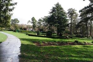 baixo ângulo Visão do local público parque e lindo árvores uma Claro e frio dia do 22 de março de 2023 às luton Cidade do Inglaterra Reino Unido. foto