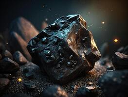tektite meteorito fundo pedra criada com generativo ai tecnologia foto