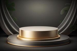 círculo pódio etapa plataforma luxo ouro produtos posicionamento exibição fez com generativo ai foto