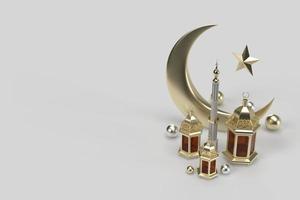 Ramadã kareem 3d pódio etapa islâmico feriado eid celebração render foto