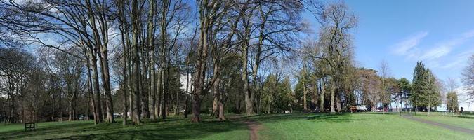 baixo ângulo Visão do local público parque. a imagem estava capturado às Wardown público parque do luton Cidade do Inglaterra Reino Unido durante uma frio e nublado tarde do 24 de março de 2023 foto