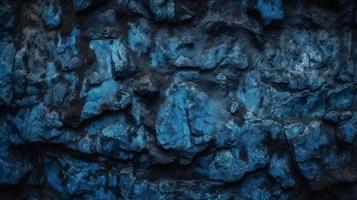 Sombrio azul rude granulado pedra ou concreto parede textura fundo foto