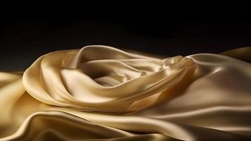 dourado sedoso tecido volta textura fundo com cópia de espaço foto