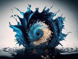 radial espiral água respingo fundo criada com generativo ai tecnologia foto