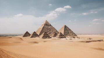 egípcio pirâmides fundo ilustração ai generativo foto