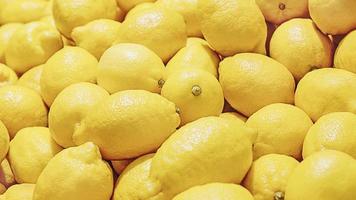 fresco limões pilha, amarelo verão fruta fundo foto