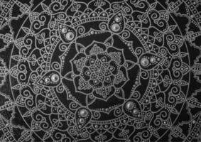 arte mandala em preto e branco foto