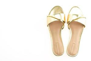 lindos sapatos de sandália dourada