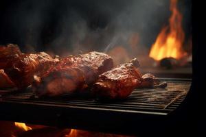 churrasco carne em fogo. gerar ai foto