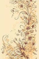 colorida simples floral decoração ilustração fundo modelo, criativo arranjo do natureza e flores Boa para bandeira, Casamento cartão convite rascunho, aniversário, saudações, e Projeto elemento. foto