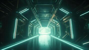 sci fi túnel do luz ai gerado foto