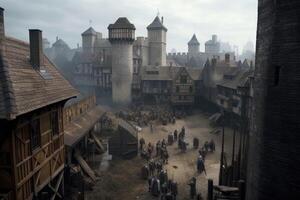 medieval Londres sujo Veja criada com generativo ai tecnologia. foto