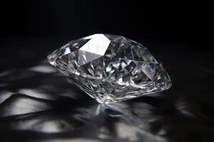 uma grande espumante diamante do uma drk superfície criada com generativo ai tecnologia. foto
