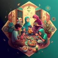 ramzan Mubarak feliz Ramadã eid festivo ai gerado foto