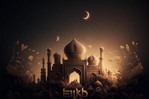 feliz Ramadã Mubarak eid Mubarak ai gerado foto