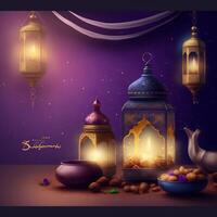feliz Ramadã Mubarak eid Mubarak ai gerado foto