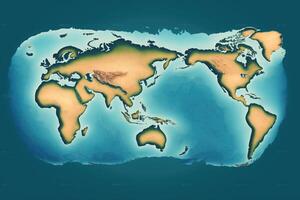 mundo mapa com horizonte. ai gerado foto