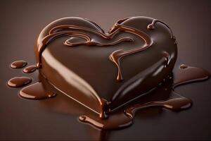 chocolate dentro a forma do uma amor coração. ai gerado foto