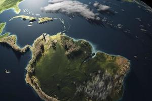 superfície do a planeta terra visto a partir de uma satélite, focado em sul América, andes Cordilheira e Amazonas floresta tropical foto