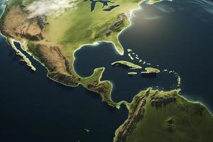 superfície do a planeta terra visto a partir de uma satélite, focado em sul América, andes Cordilheira e Amazonas floresta tropical foto