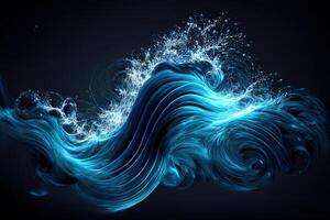 abstrato fundo com azul entrelaçados água ondas. ai gerado foto
