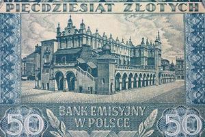 Cracóvia pano corredor a partir de polonês dinheiro foto