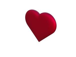 adorável vermelho coração. 3d render foto