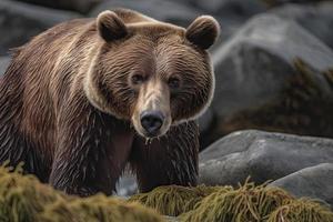 grisalho Urso do margens do Alaska foto