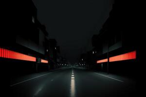 abstrato Sombrio asfalto estrada fundo esvaziar espaço cena rua noite visão ai gerado foto