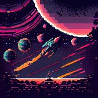 pixel arte espaço fundo - ai gerado foto