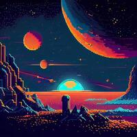 pixel arte espaço fundo - ai gerado foto