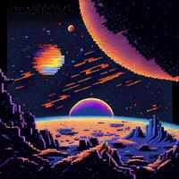 pixel arte espaço fundo - ai gerado foto