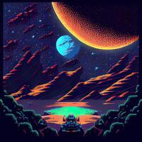 pixel arte espaço fundo - ai gerado foto