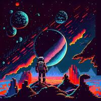 pixel arte espaço fundo - ai gerado foto