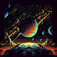 pixel arte espaço fundo - ai gerado foto