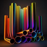 colorida metal tubos fundo, ai geração foto