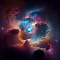 profundo espaço nebulosa fundo - ai gerado foto