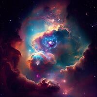 profundo espaço nebulosa fundo - ai gerado foto