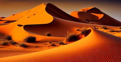 brilhante escaldante Sol dentro a deserto - ai gerado imagem foto