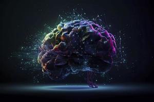 artificial inteligência digital conceito com abstrato cérebros foto