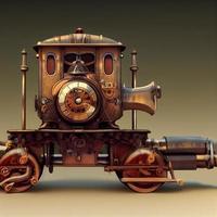 mecânico trem cheio corpo. steampunk estilo animal. 3d ilustração foto