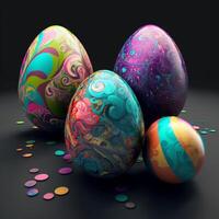 decorativo colorida Páscoa ovos ai generativo imagens para Páscoa dia foto