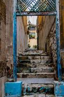 velho pedra cidade Escadaria dentro vintage retro estilo dentro alicante Espanha foto