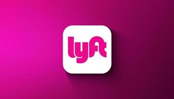 ilustração lyft motorista inscrição é exibido em gradiente fundo foto