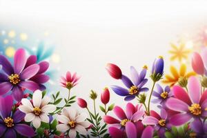 verão fundo com flores ilustração ai generativo foto